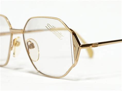 vintage silhouette 6051 eyeglass frame gold metal eyeglasses in unworn deadstock condition