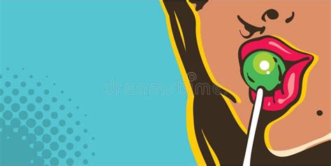 Retro Pop Art Hot Woman Love Illustration Of Smile Red Lips Stock Illustration Illustration Of