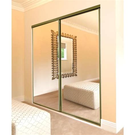 Reliabilt 9500 Series 48 In X 80 In Satin Gold Mirror Panel Mirrored Glass Prefinished Steel