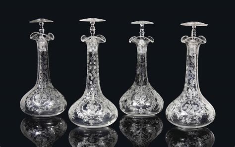Four Stourbridge Engraved Glass Decanters And Stoppers Circa 1870 Christie S