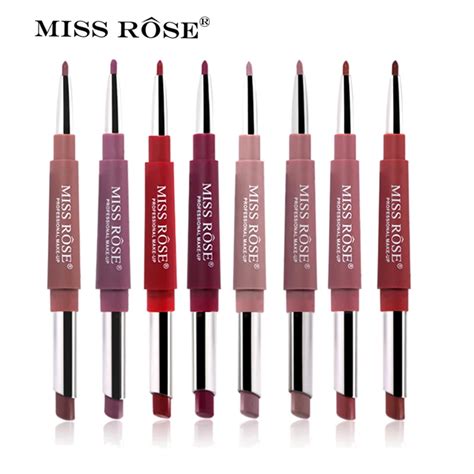 Miss Rose Brand Make Up Set Pcs Matte Lipstick And Lips Liner Pencil Cosmetic Combination