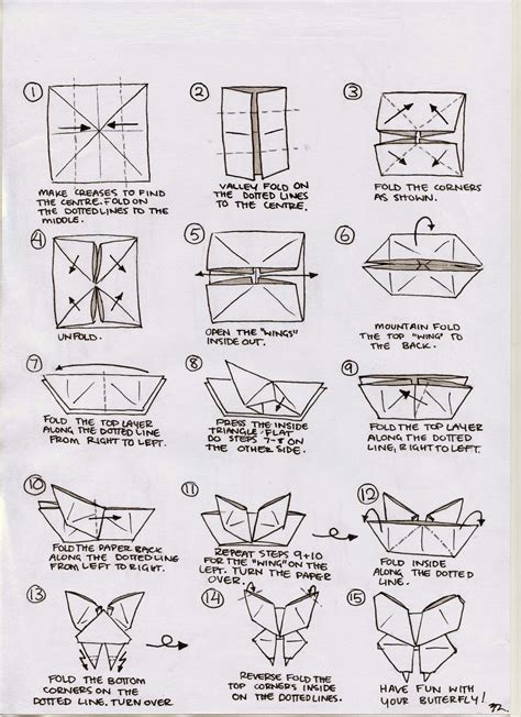 Printable Instructions For Origami Butterfly 3d Easy Origami For Kids