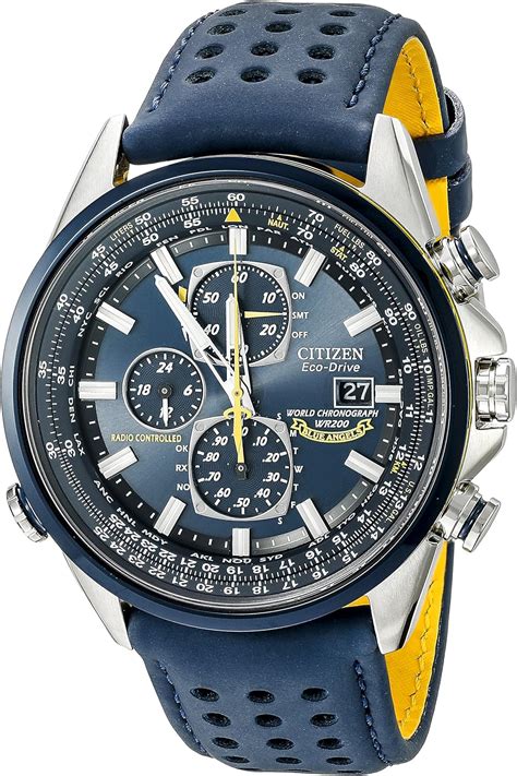 Citizen Mens At8020 03l Blue Angels World A T Eco Drive Watch Amazon