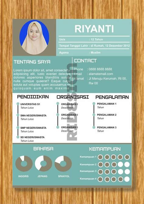 ~~~~~ today's post is a long overdue post on cvs. Contoh Desain Curriculum Vitae Keren by Riyanti Noto Model ...