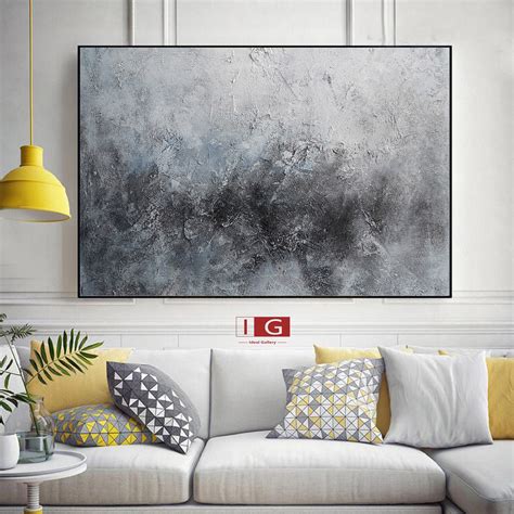 Grey Wall Art Grey Abstract Art Black And White Abstract Art Etsy