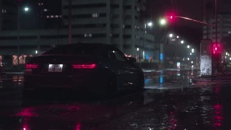 Bmw M3 Car Neon Night Drive Rain 4k Live Wallpaper 3840x2160