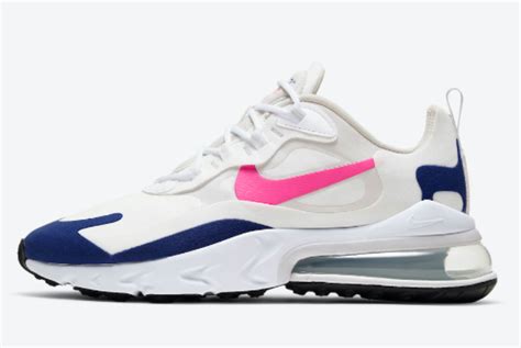 Ladies Nike Air Max 270 React Whitenavy Hot Pink For Sale Cu7833 101