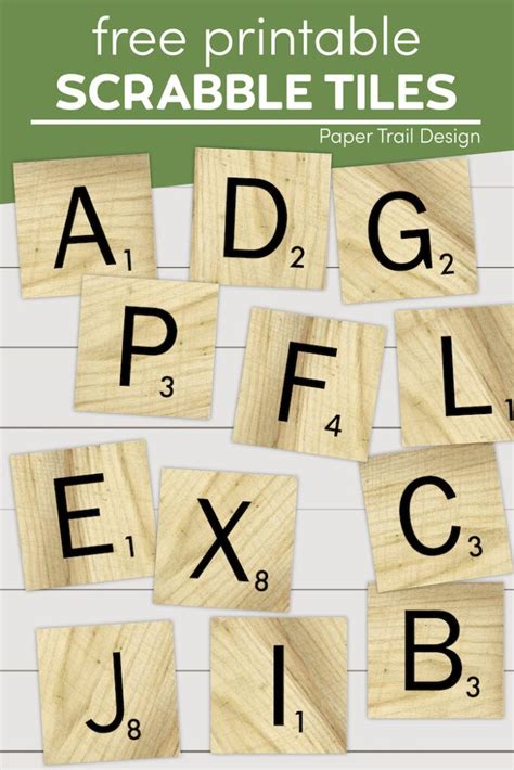Print These Fun Scrabble Tiles With Or Without The Wood Grain