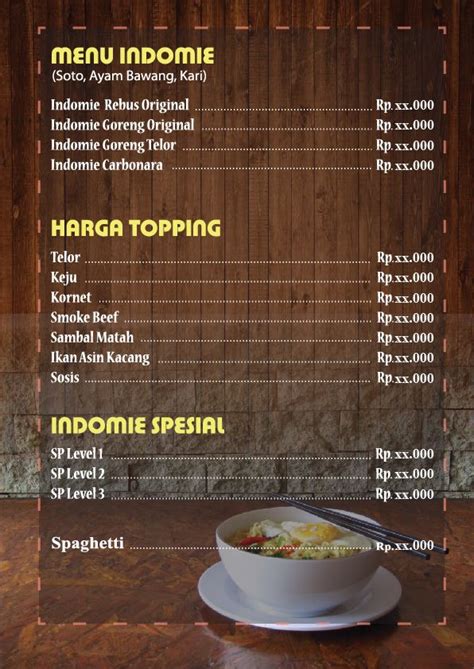 Contoh Desain Menu Makanan Simple