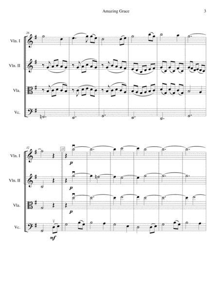 Amazing Grace For String Quartet By John Newton Digital Sheet Music