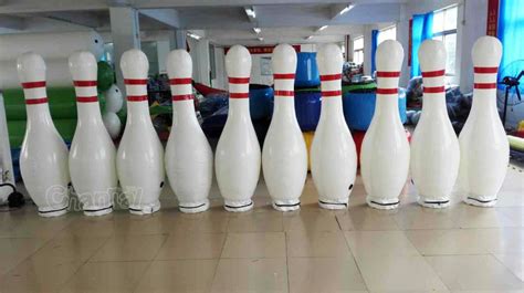 White Giant Inflatable Bowling Pins Channal Inflatables