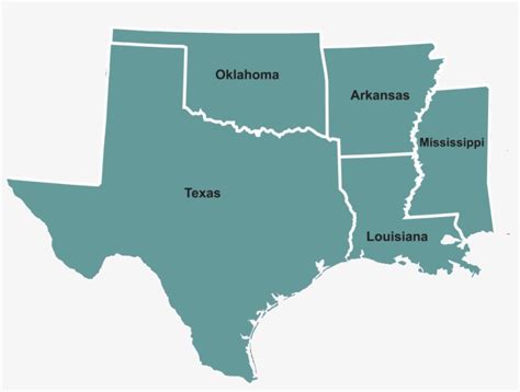 Map Of Texas Arkansas Oklahoma And Louisiana Boston Massachusetts On