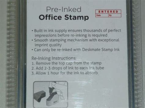 Original Deskmate Pre Inked Office Stamp Refillable Rubber Stamp Ke