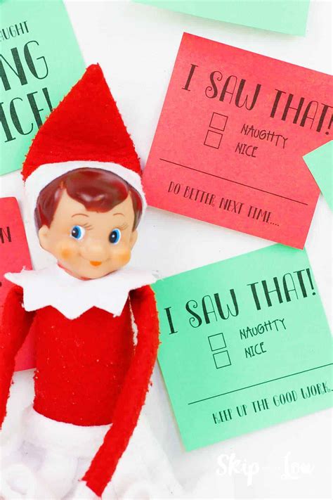 Elf On The Shelf Notes Printable