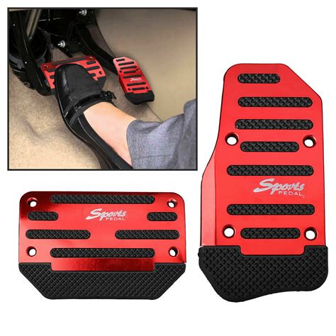 2x Red Non Slip Automatic Pedal Brake Foot Treadle Cover Car Interior Accessory Ebay