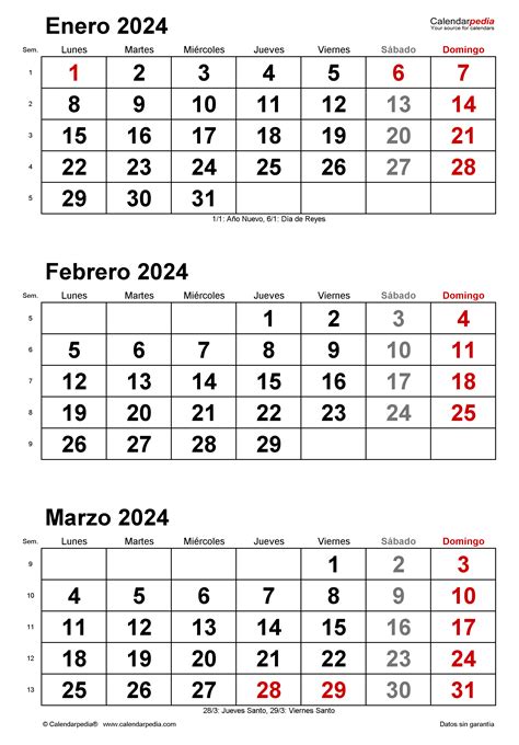 Calendario Trimestral 2024 En Word Excel Y Pdf Calendarpedia