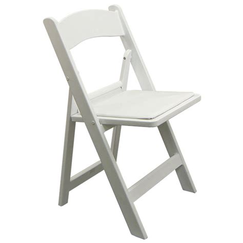 Formal Folding Event Chairs Padded White Vinyl Resin Simply