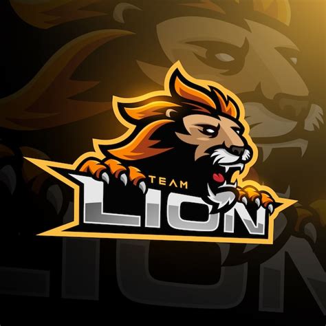 Lion Head Gaming Logo Esport Vector Premium