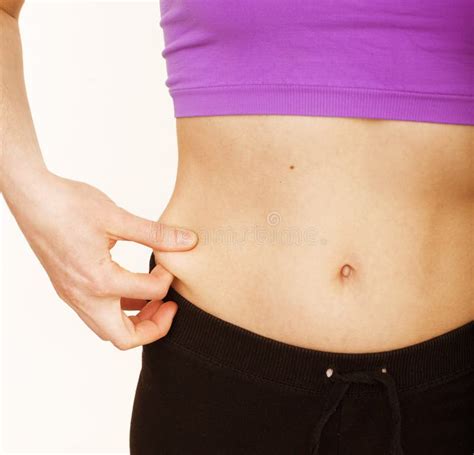 Part Of Womans Stomach Close Up Isolated Stock Image Image Of Belly