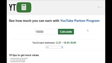 Calculate how much you can make. How much money you get for 1000 views on Youtube - YouTube