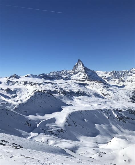 A View Over The Matterhorn From Above Zermatt Switzerland Oc