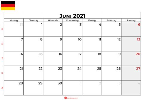 Kalenderblatt 2021 Juni Kalender Juni 2021 Zum Ausdrucken Kostenlos