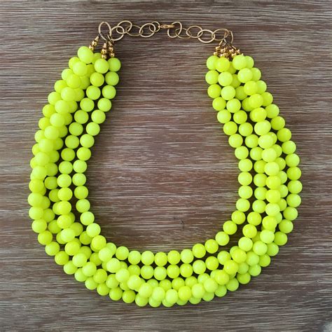 Neon Yellow Statement Necklace