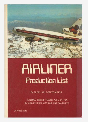 Jp Airliner Production List 1978 Tomkins Brian 洋書