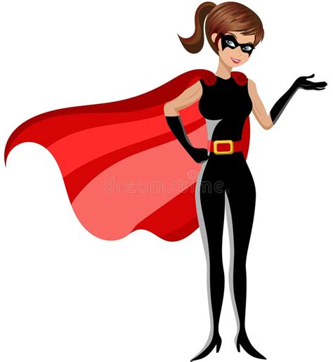 Superhero Woman Presenting Stock Vector Image 58930871