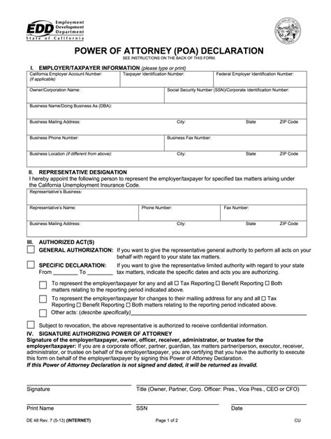 Edd Power Of Attorney Fill Out Sign Online DocHub