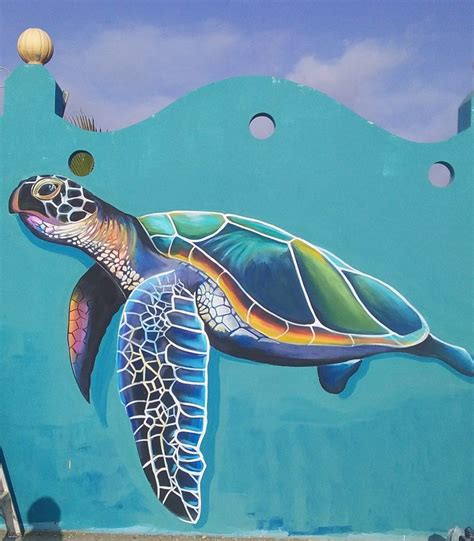 Tortuga Marina Mural Turtle Art Murals Street Art Mosaic Animals