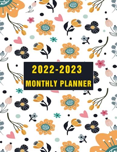2022 2023 Monthly Planner Flower Watecolor Cover Personal Or Business Appointment Book
