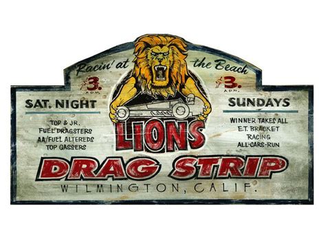 Custom Lions Drag Strip Vintage Style Metal Sign Personalized Antique