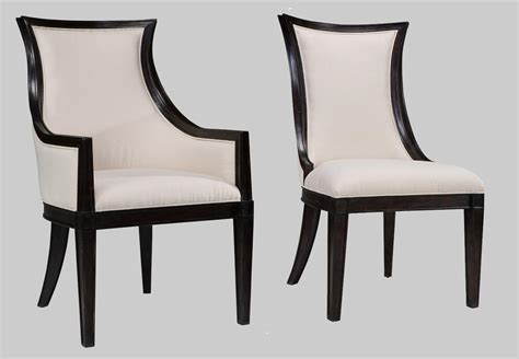 Ebonized Transitional Upholstered Back Dining Chairs