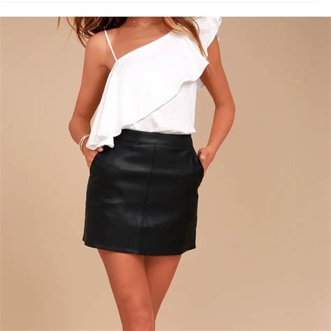 Lulu S Skirts Nwt Harley Black Vegan Leather Mini Skirt S Poshmark