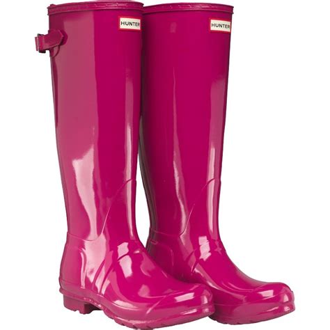 Buy Hunter Womens Original Tall Gloss Adjustable Wellington Boots Dark