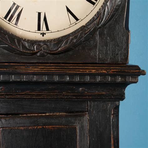 Antique 19th Century Danish Grandfather Clock Painted Black At 1stdibs