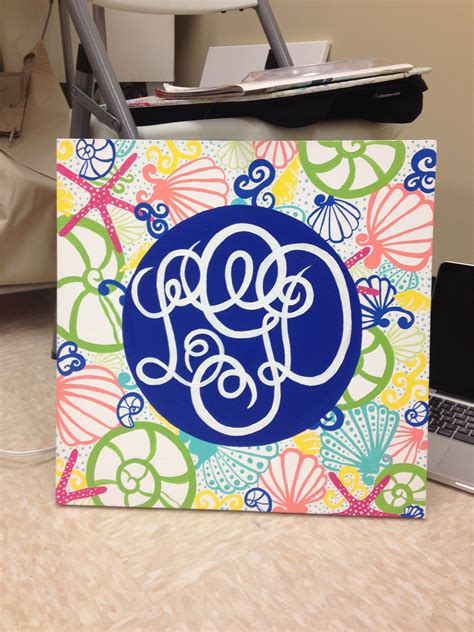 Lilly Inspired Monogram Canvas Art Monogram Canvas Art Diy Projects