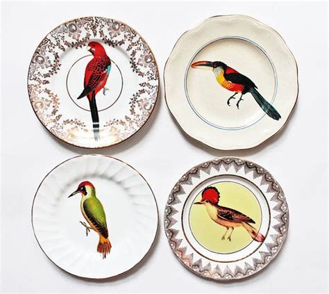 Beautiful Birds Plate Set Bird Plates Plates Decoupage Plates
