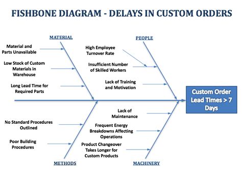 Example 2 Delays In Custom Order Shipments Fishbone Diagrams