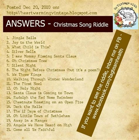 Beautiful pictures, santa gave my kids different look and find christmas books this year. Christmas Song Riddles - Answers | Christmas | Pinterest