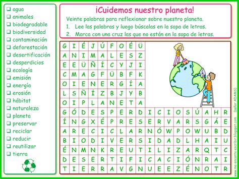Me Encanta Escribir En Español ¡cuidemos Nuestro Planeta Sopa De