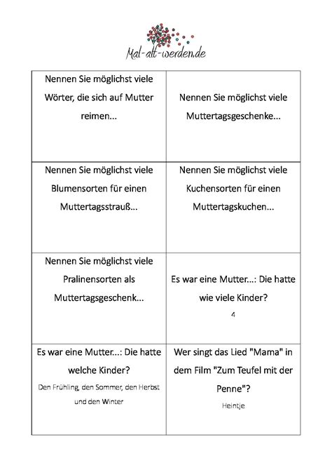 Maybe you would like to learn more about one of these? Das Große Muttertags-Quiz. 50 Kostenlose Rätselkarten Zum ...