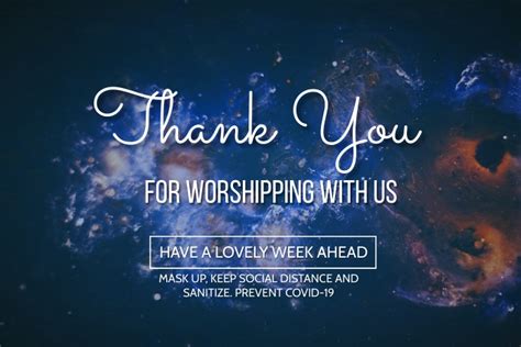 Copy Of Thank You For Worshipping With Us Poster Postermywall