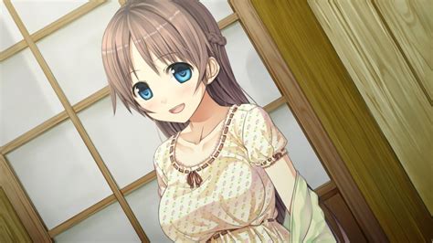 Cura Sawai Natsuha Flat Company Monobeno Game Cg Highres Girl Blue Eyes Blush Braid