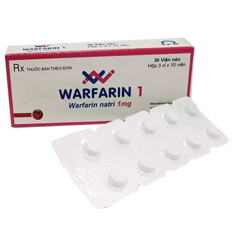 Warfarin 1mg điều Trị Huyết Khối Tĩnh Mạch Và Nhồi Máu Cơ Tim