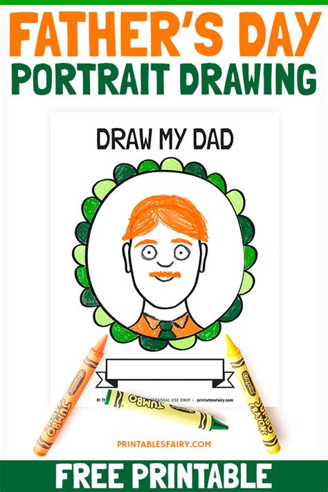Fathers Day Portrait Drawing With Free Printable The Printables Fairy