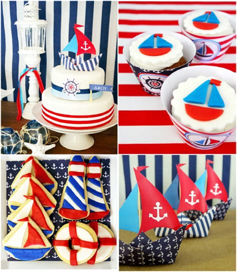 A Preppy Nautical Birthday Party Deserts Table Party Ideas Party
