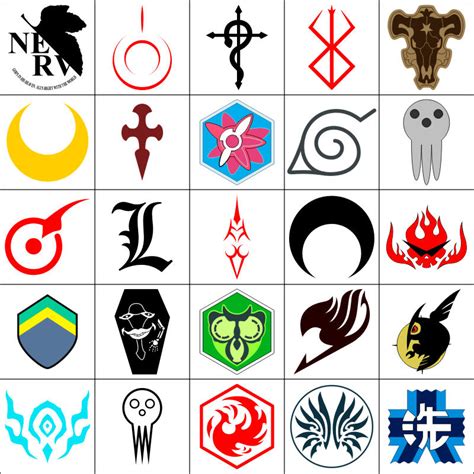 Anime Symbols By Azraeldadashev On Deviantart