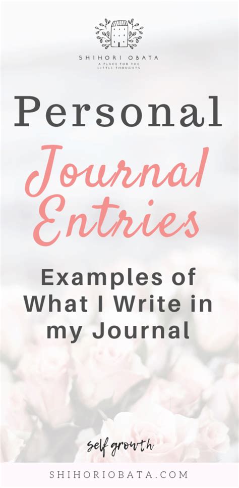 Reflective Writing Personal Journal Entry Examples